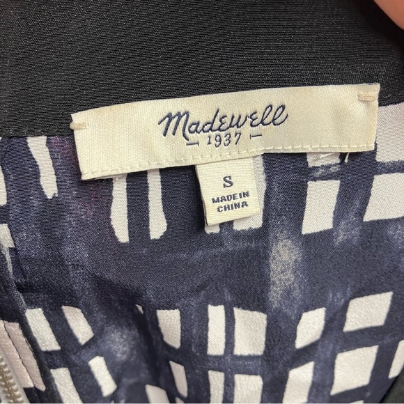 Madewell 3/4 Geometric Print 100% mulberry silk blouse women’s s luxury classy‎ - Picture 10 of 13